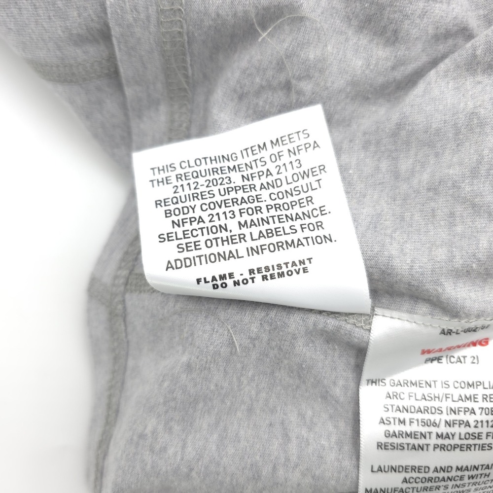 Ariat Men Gray Henley Large FR Work Crew Long Sleeve T-Shirt CAT2 2212 Perdido - Picture 15 of 16